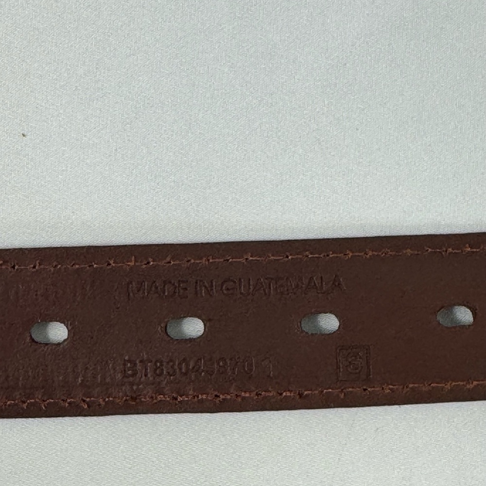 FOSSIL Brown Leather Belt Women’s Size Small Tapestry Casual Inlay - Picture 7 of 10